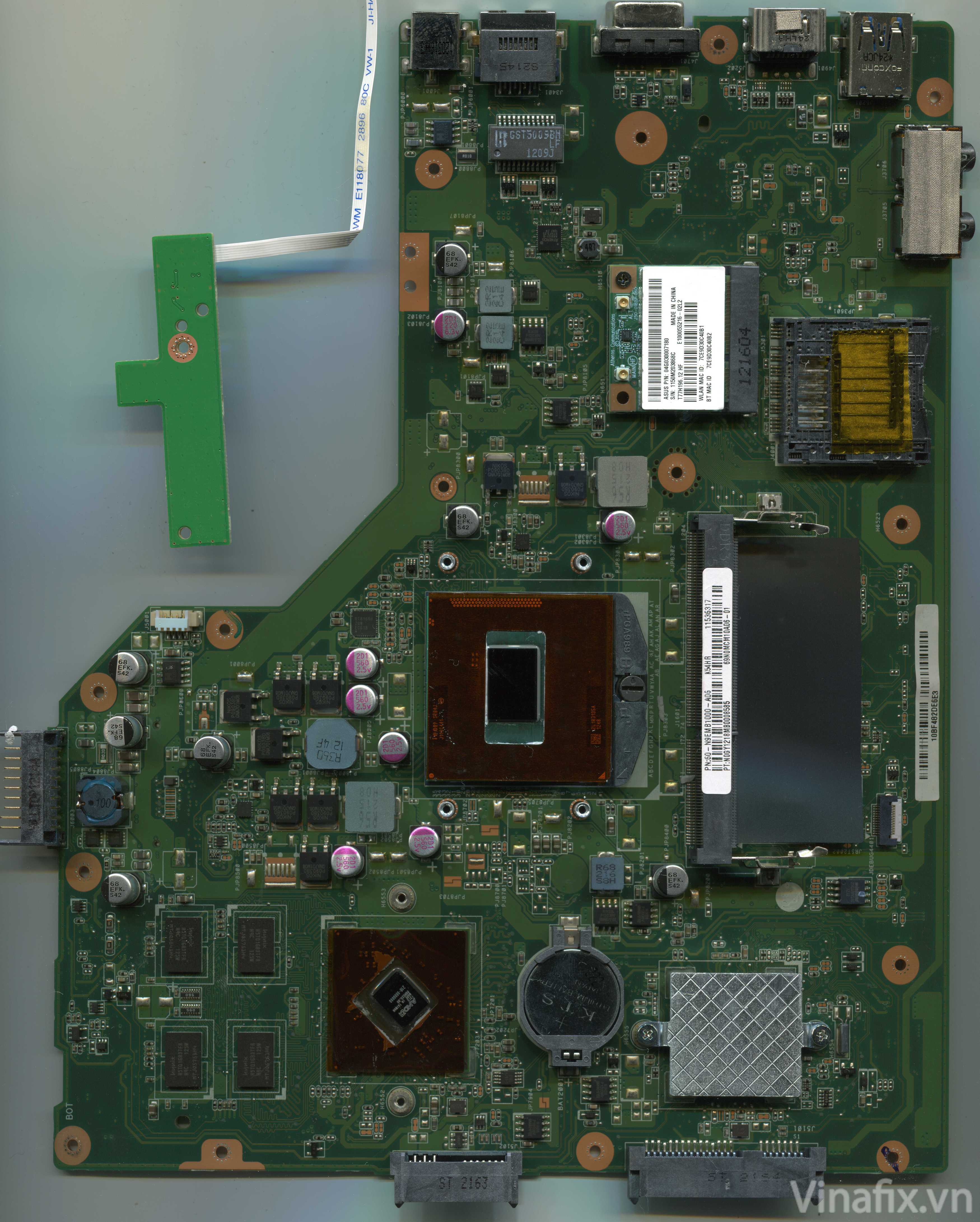 Asus X54HR-SX138V (MB Ver. K54HR) K54LY (60-N9EMB1000-A06) Rev. 2.1 ...