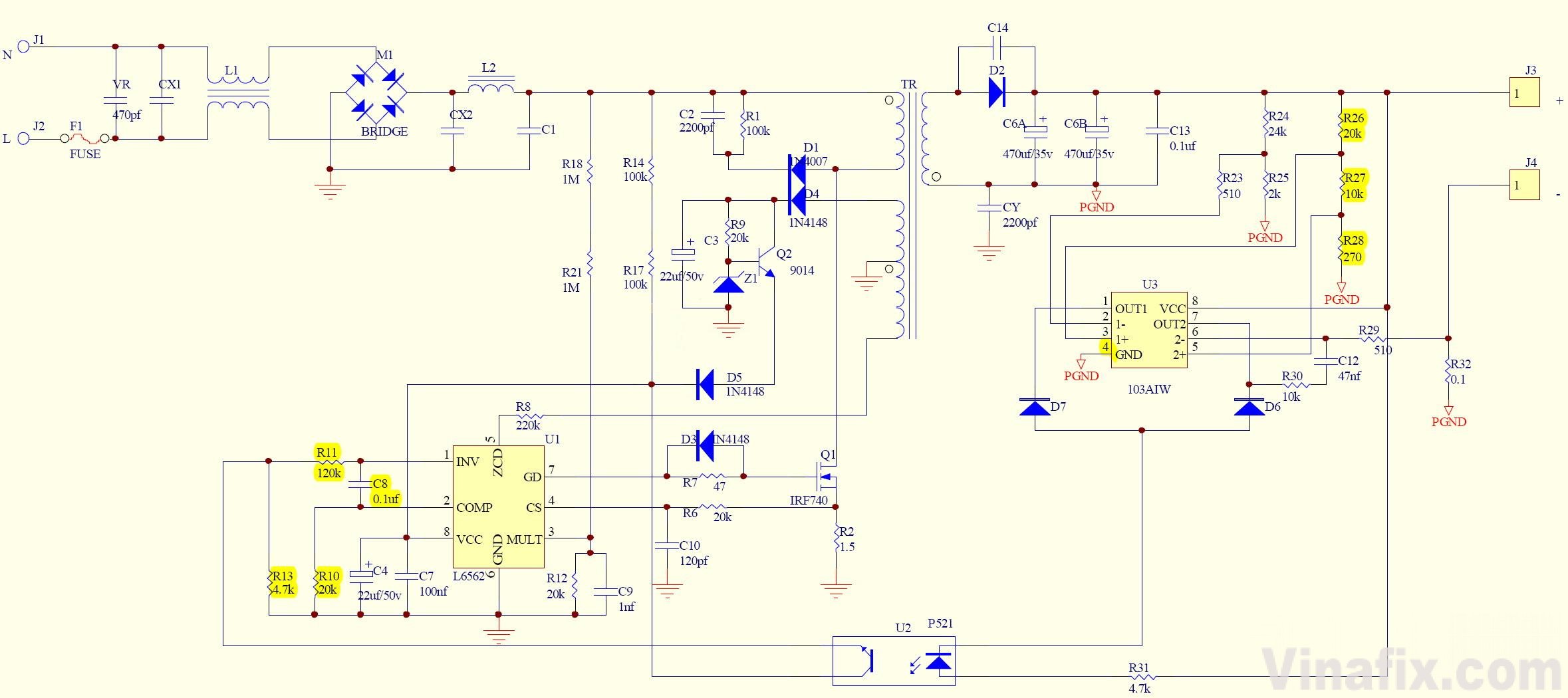 Erisson 22ls01 схема блока питания