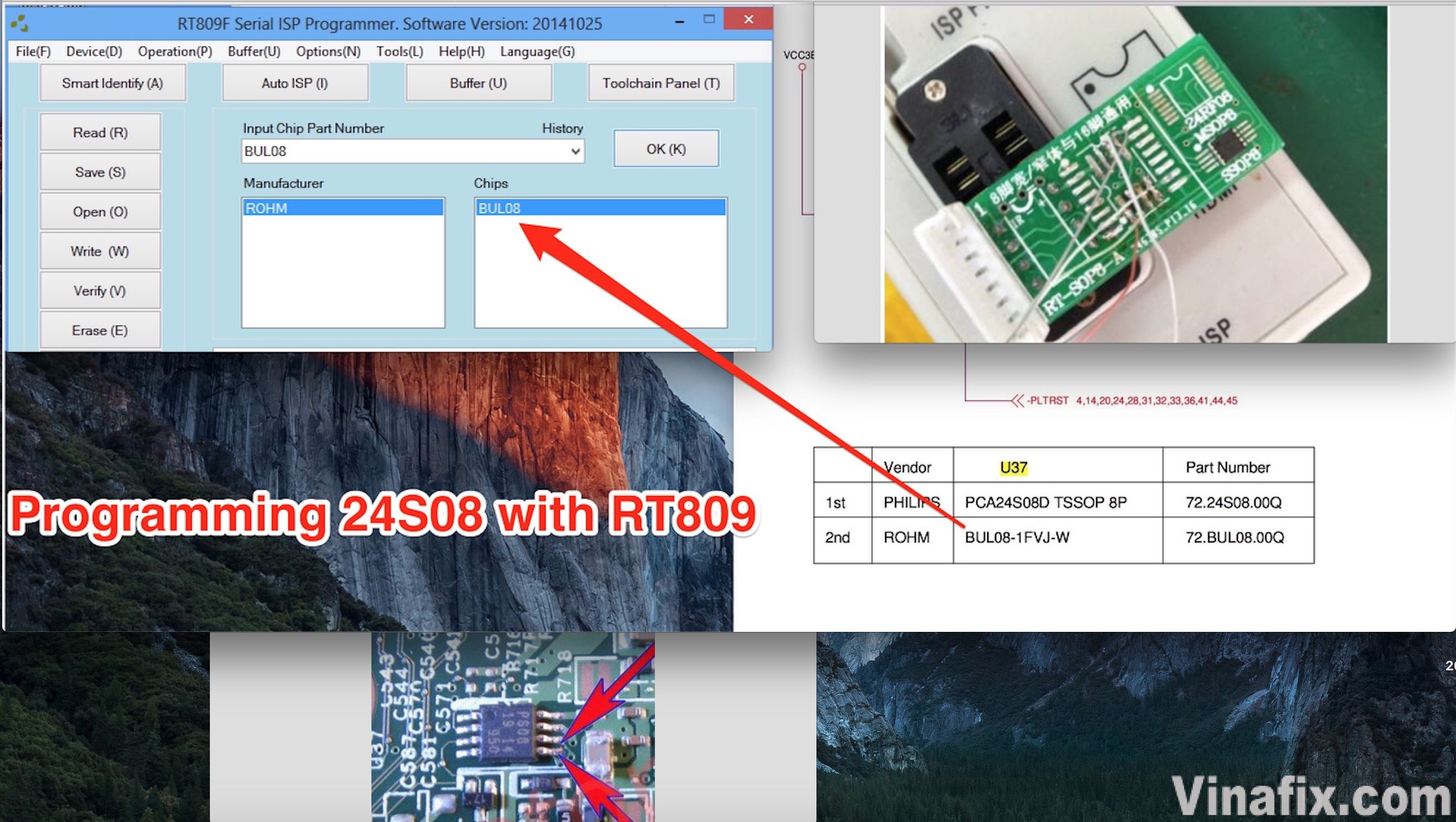 Programming 24S08 with RT809