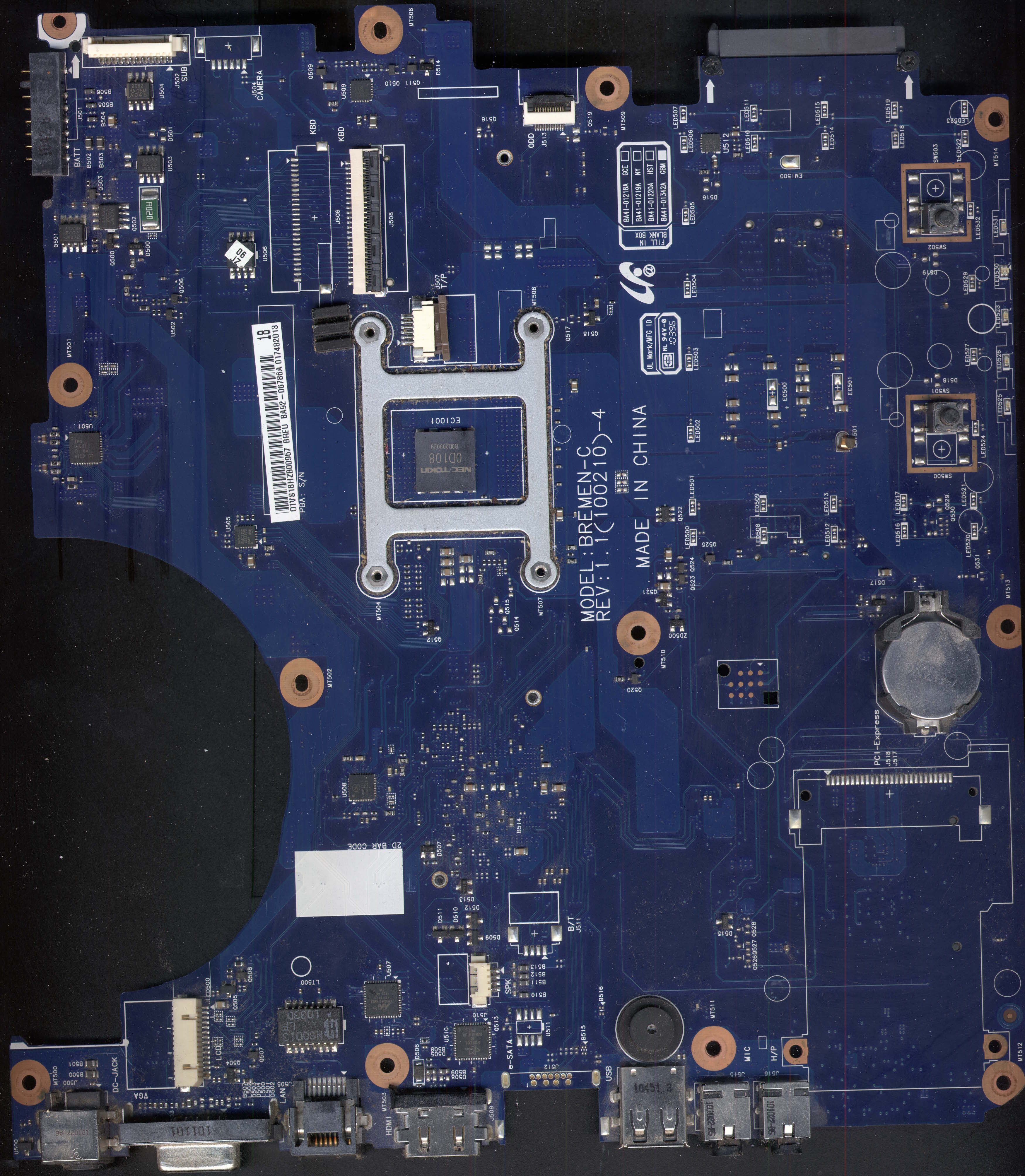 Samsung NP-R538 Bremen-C REV1.1 BA41-01219A BA92-06786A, BA92-06786B ...