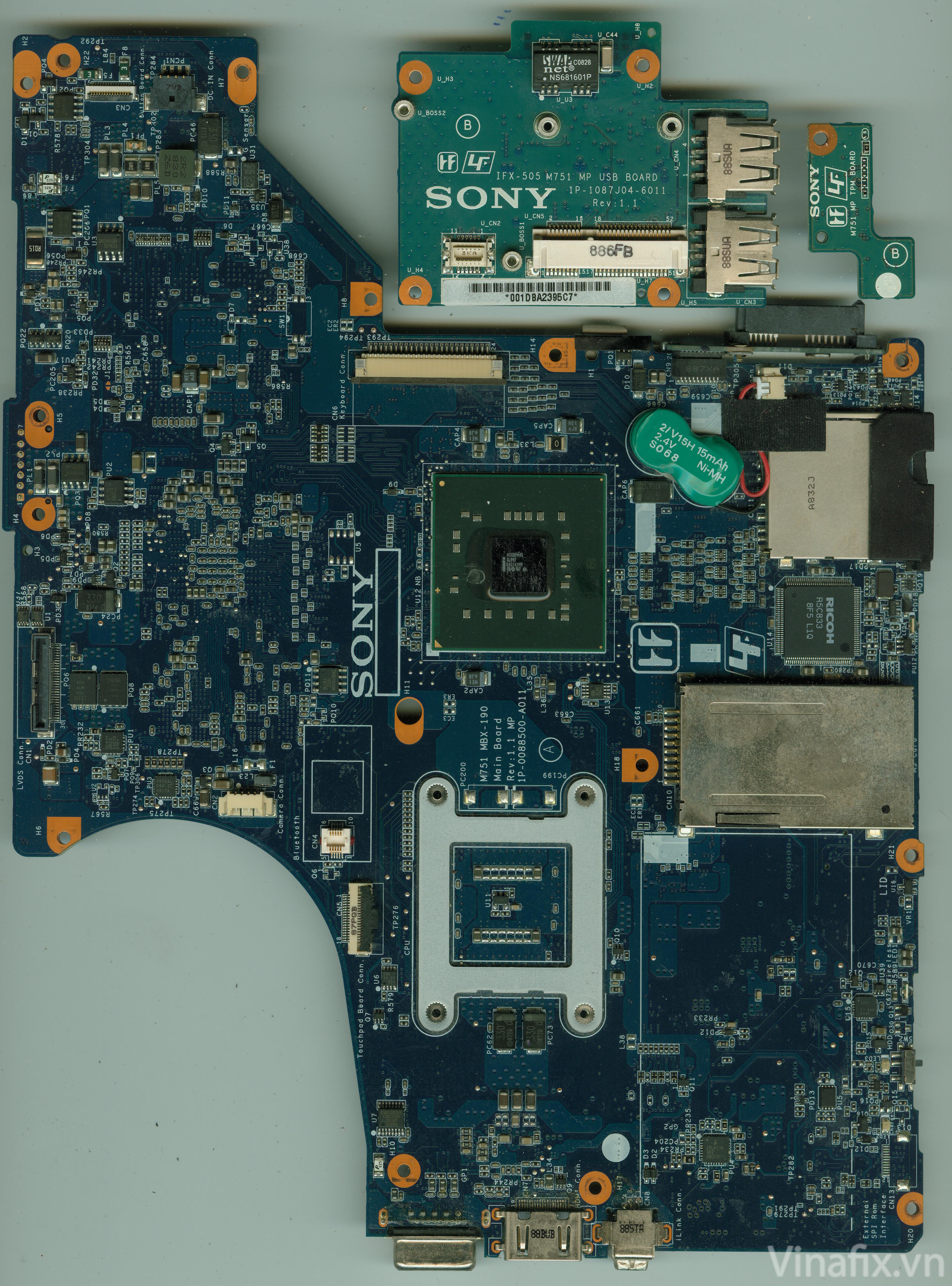 Sony PCG-5P2L - VGN-SR290 - MBX-190 M751 Rev 1.1 MP 1P-0088500-A011